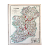 Carte ancienne L’Irlande de Keith Johnston - XIXe
