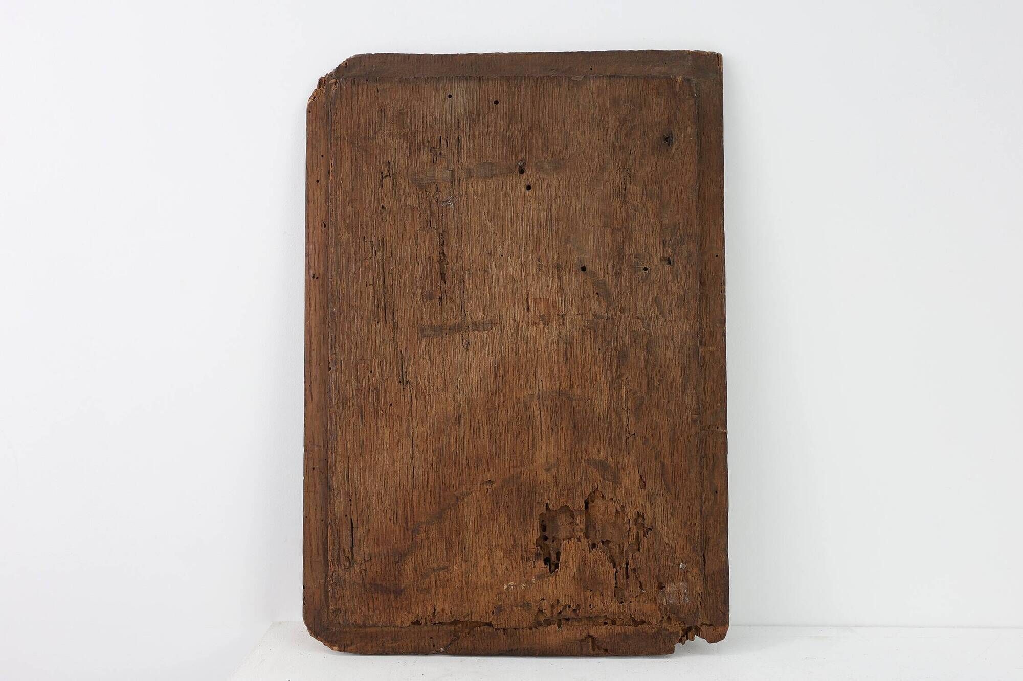 Late Gothic carved oak relief panel, France 15th century