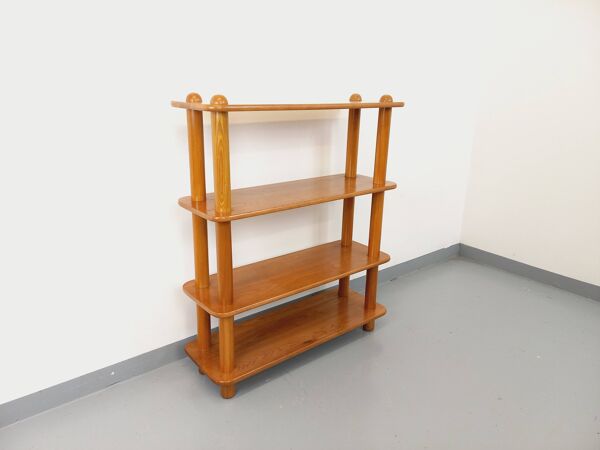 Bibliothèque étagère vintage en orme des années 80