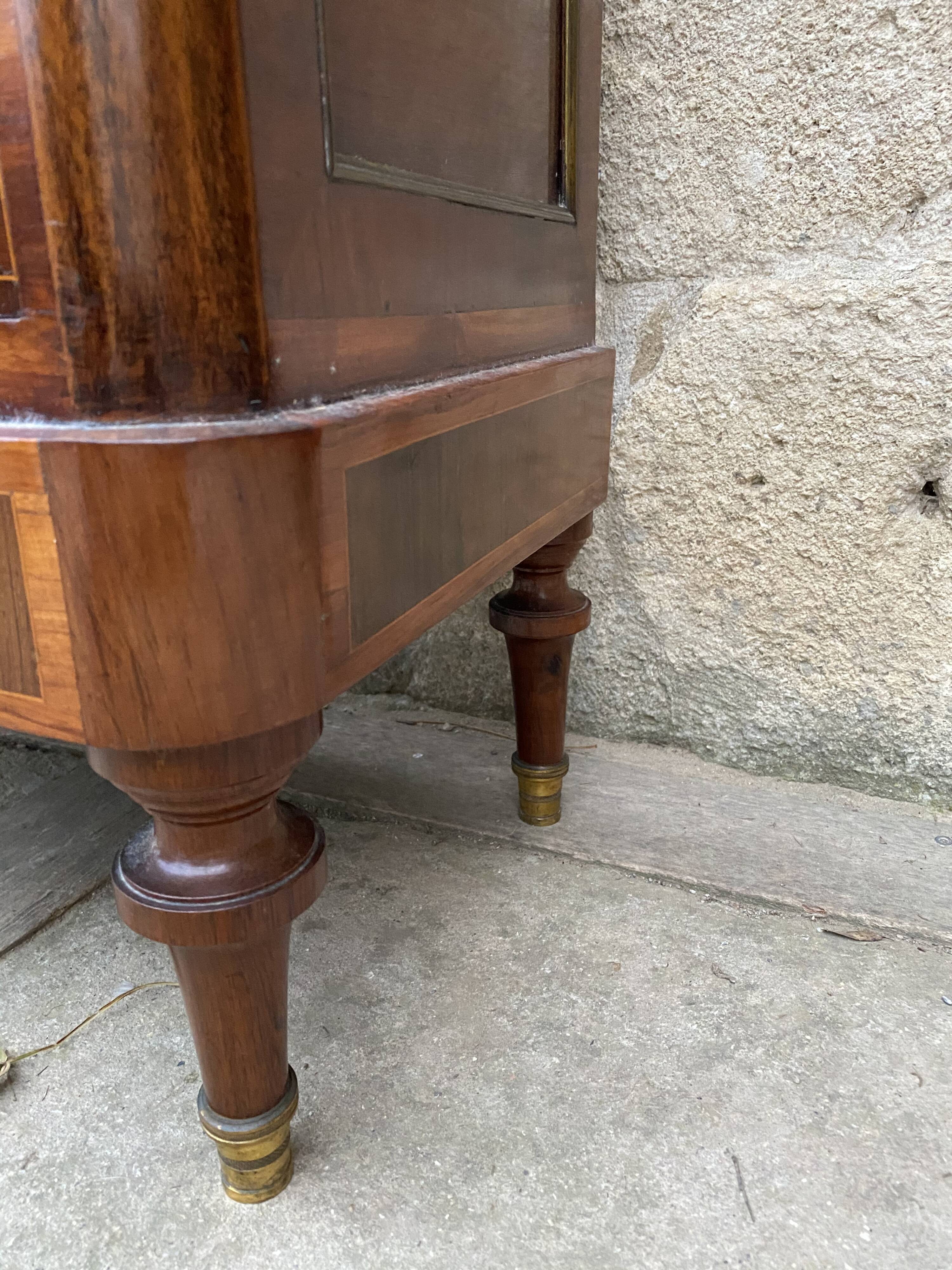 Showcase marquetry 1900 marble