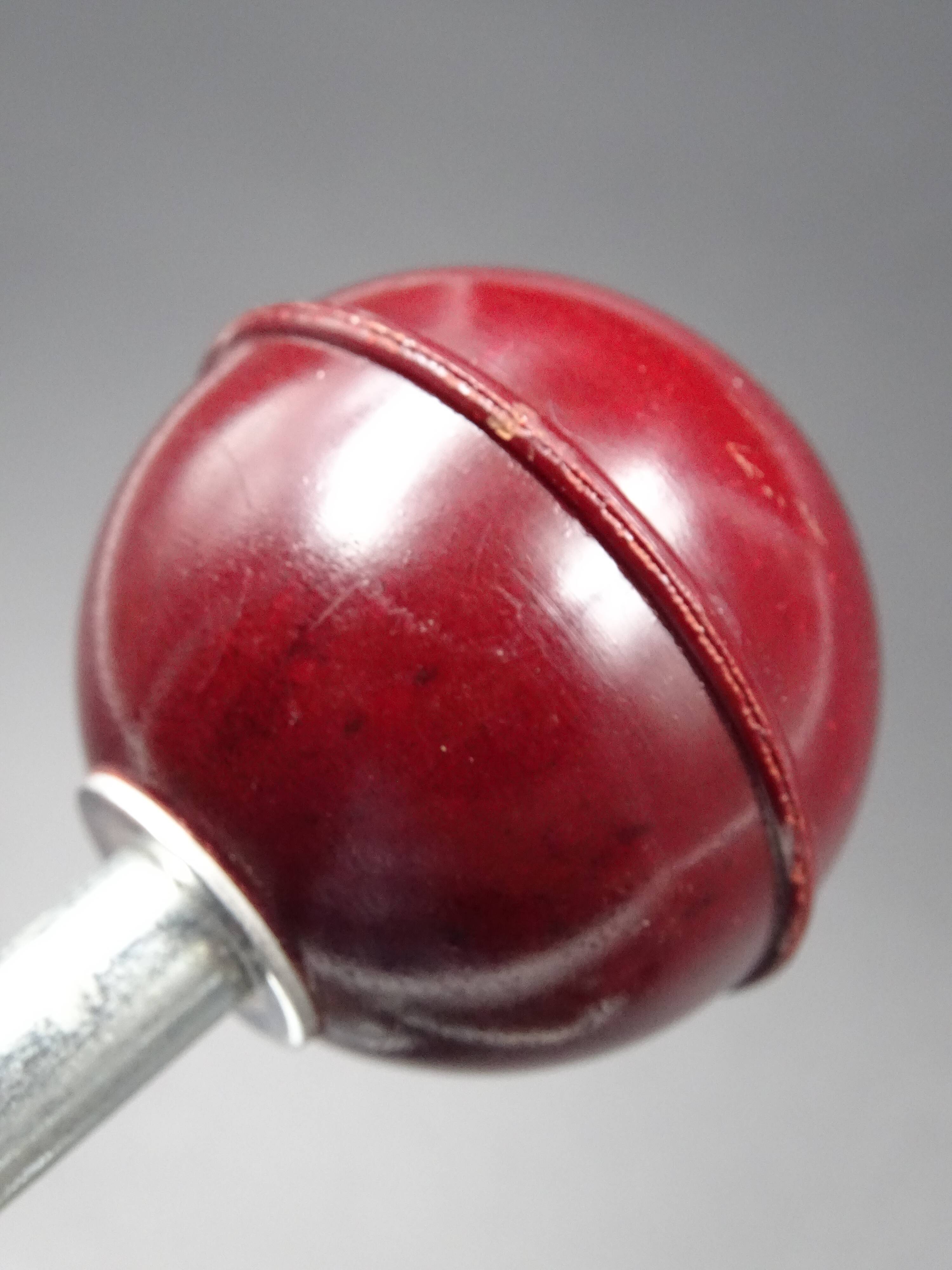 Two hooks in red bakelite and metal - around 1950