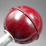 Two hooks in red bakelite and metal - around 1950