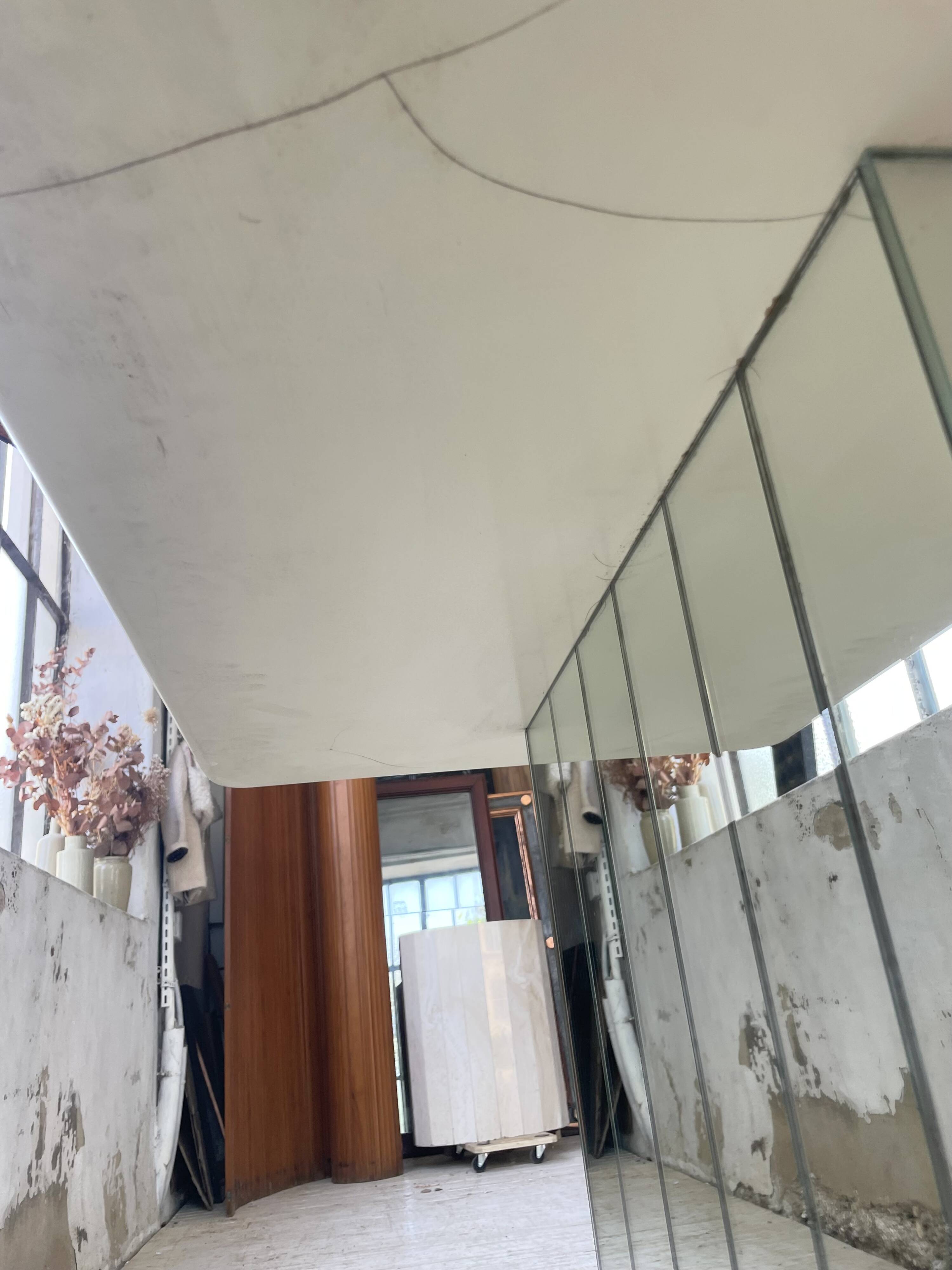 80s lacquered desk and mirror