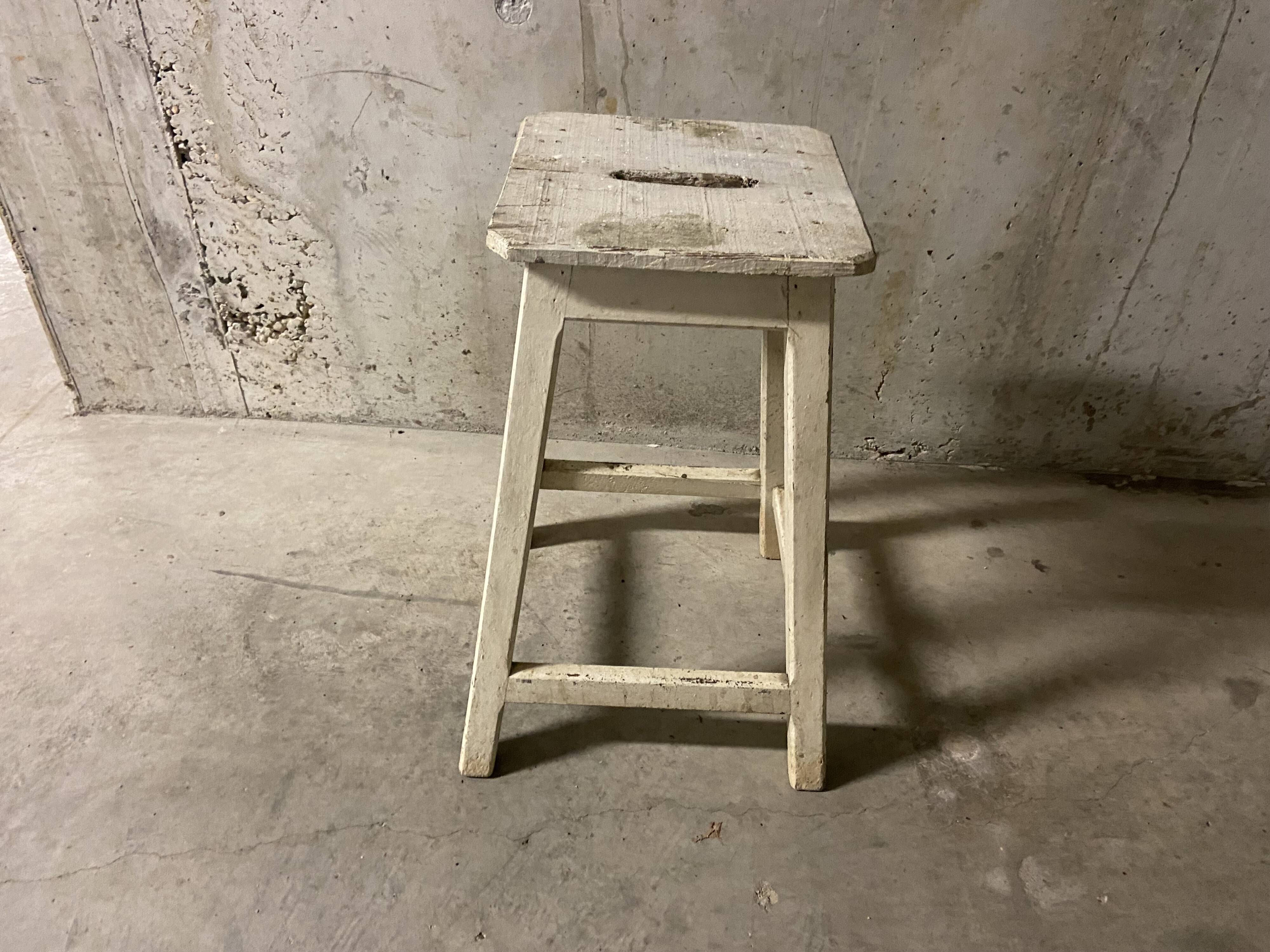 Wooden workshop stool