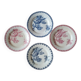 4 Terre de Fer Chardons soup plates