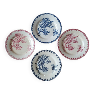 4 assiettes creuses Terre de Fer Chardons
