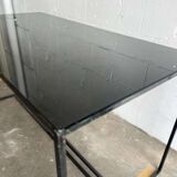 Coffee table in glass and iron