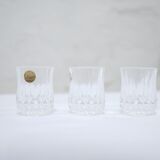 Série de 3 verres à liqueur vintage cristal d'Arques