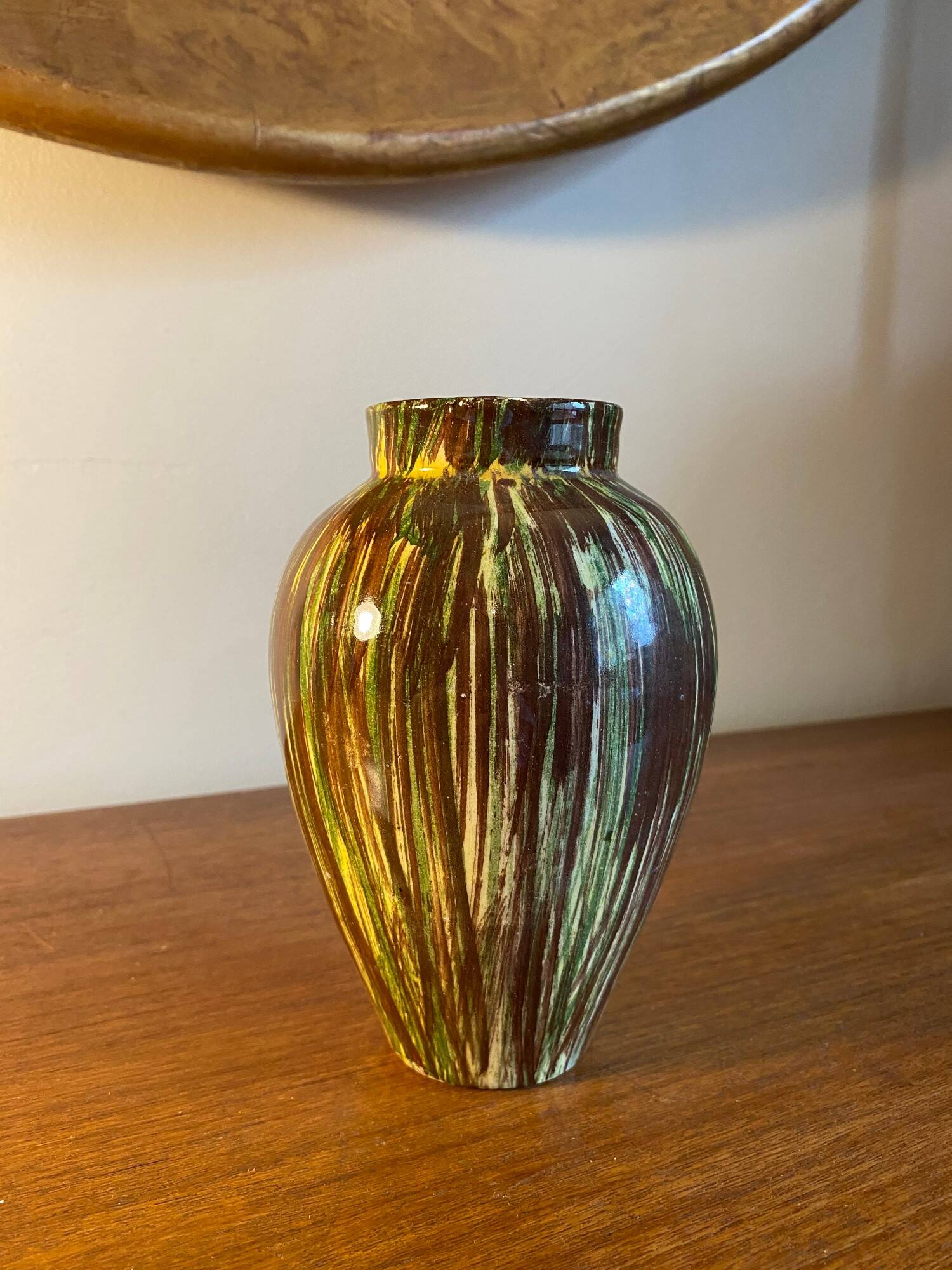 Small green ceramic vase