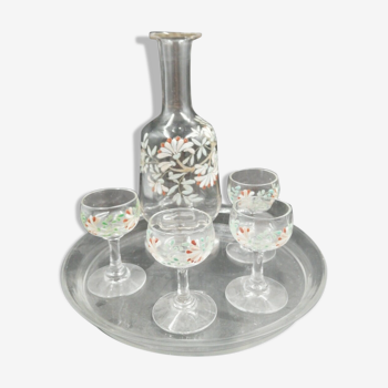 Enamel glass liquor service