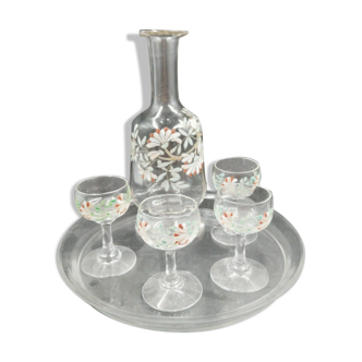 Enamel glass liquor service