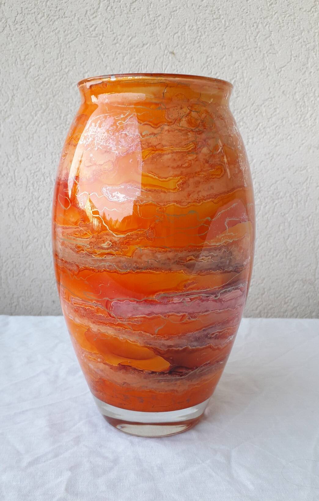 Signed orange vase