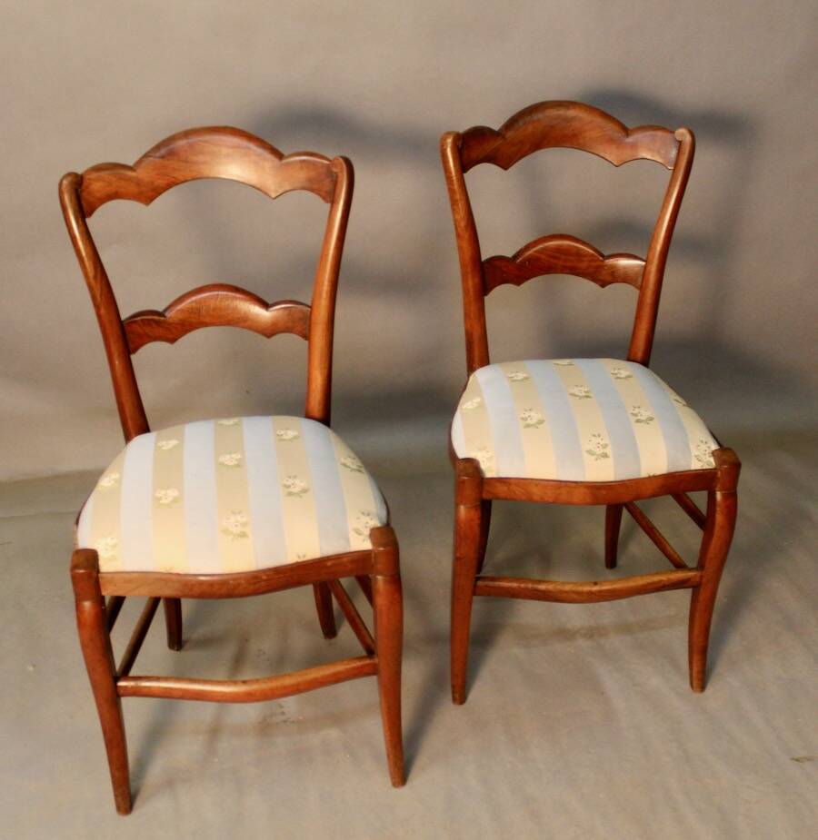 Pair of Elegant Walnut Chairs
