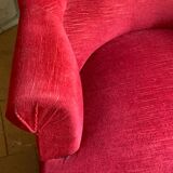 Fauteuil crapaud velours bordeaux