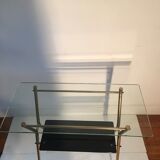 Serving table glass and brass, fifties