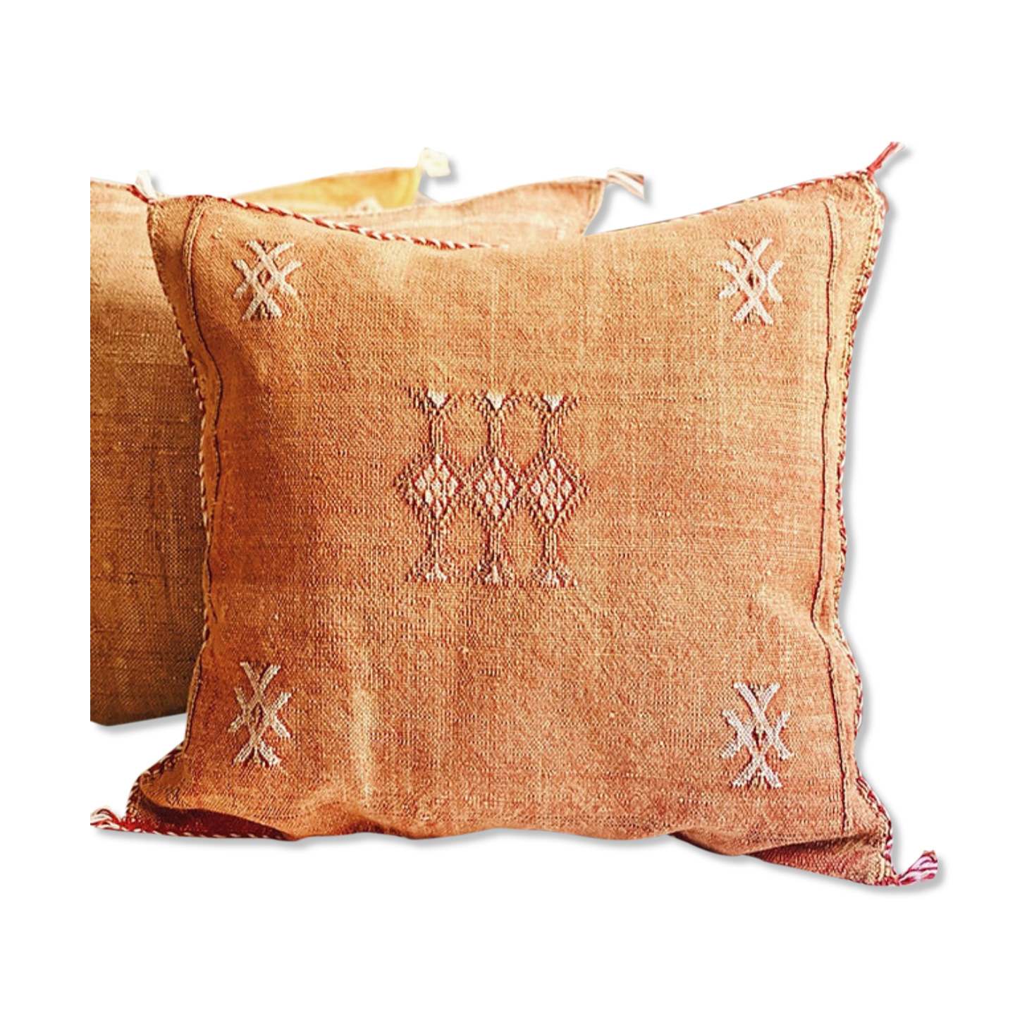 Sabra cushion cover cactus silk orange terracotta