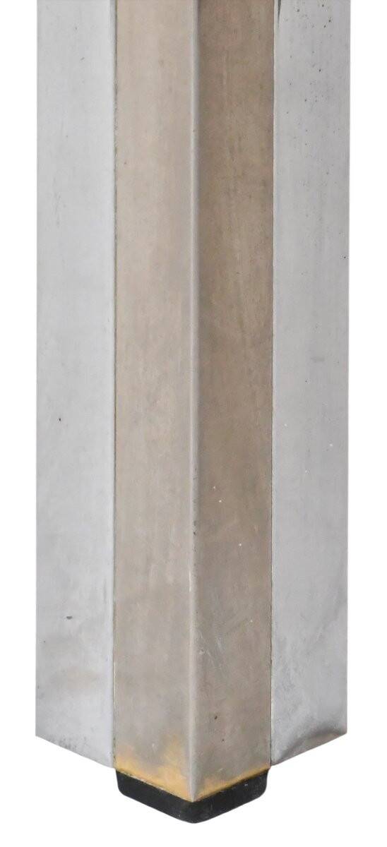 Brushed steel rectangular console