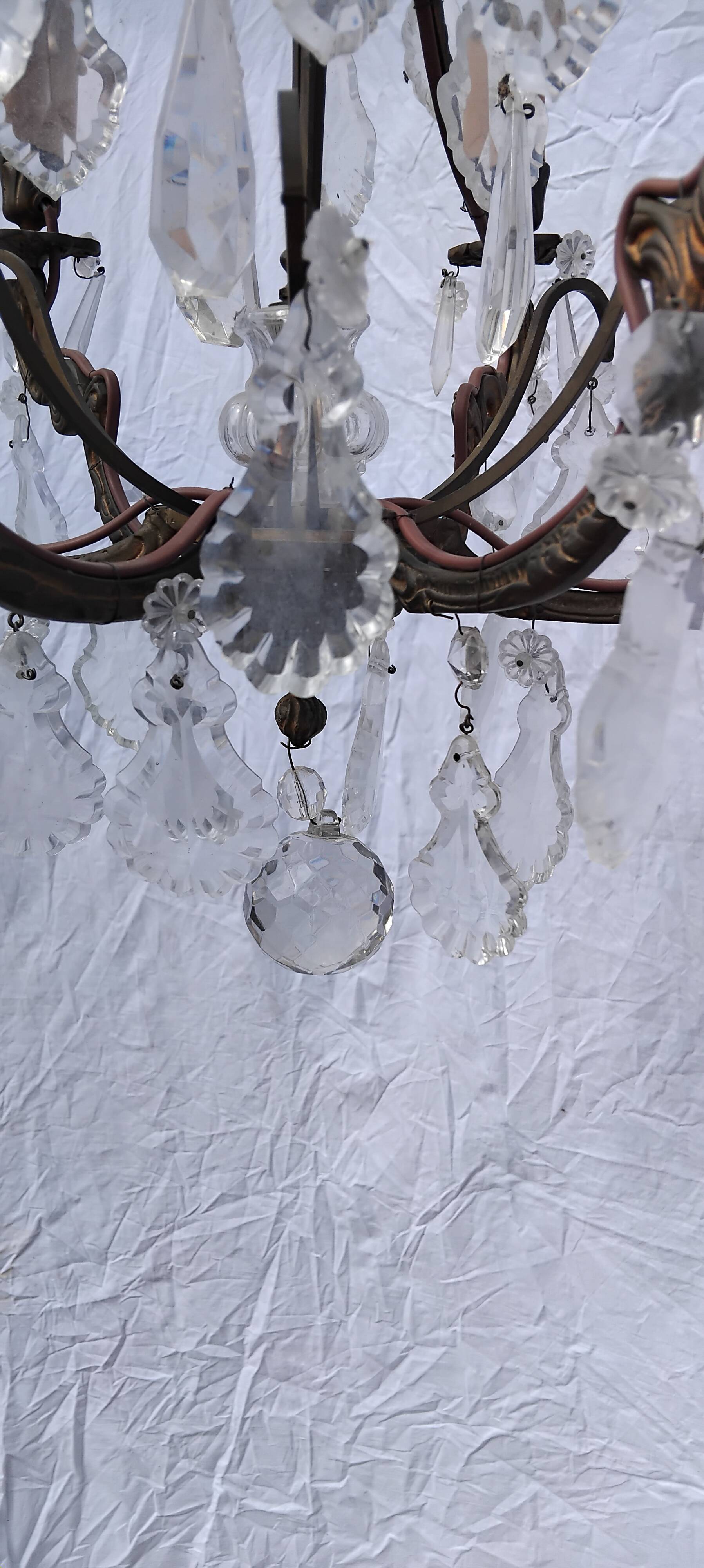 Lustre pampilles ancien cristal