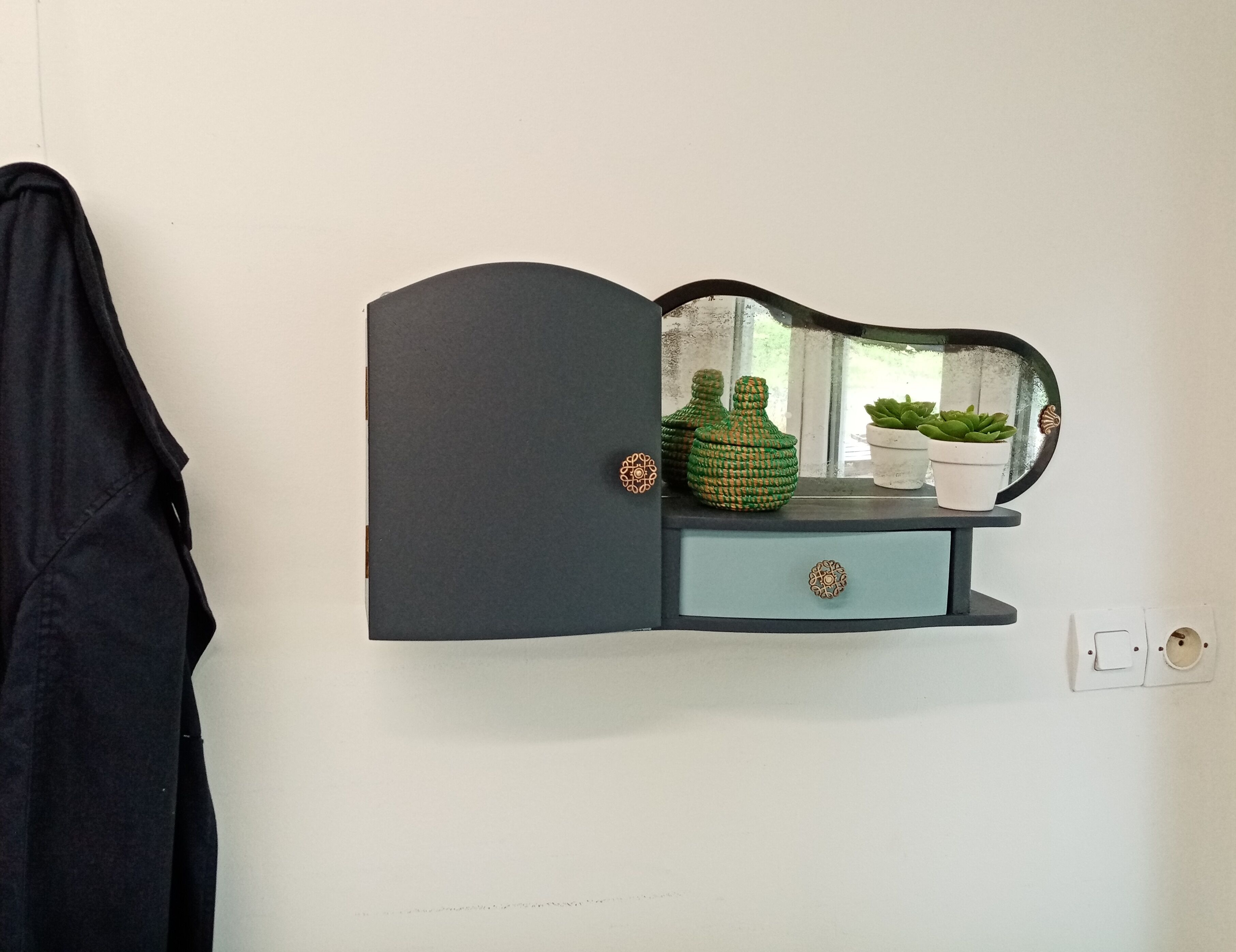 Vintage toilet wall cabinet