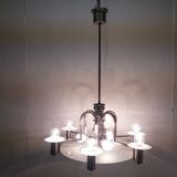 1930 Art deco Metal chandelier Functionalism, Czechoslovakia
