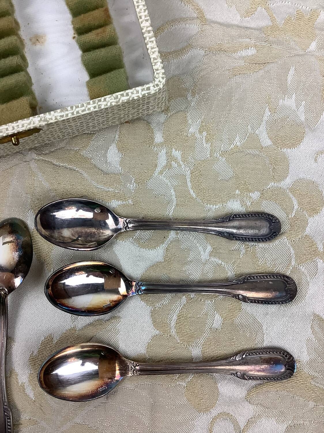 Box of 12 old spoons