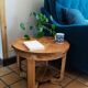 Table basse d'appoint ronde bois massif style art déco