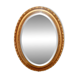 Large oval gold mirror beveled mirror