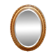 Large oval gold mirror beveled mirror