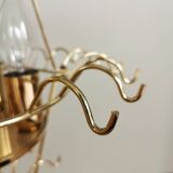 Lampe de bureau vintage en verre fumé : EGLO Leuchten, table dorée autrichienne des années 1980