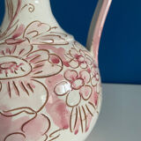 Italian pink and white pitcher vase