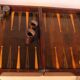 19th century games box in walnut and boxwood