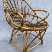 Fauteuil en rotin des années 60 France
