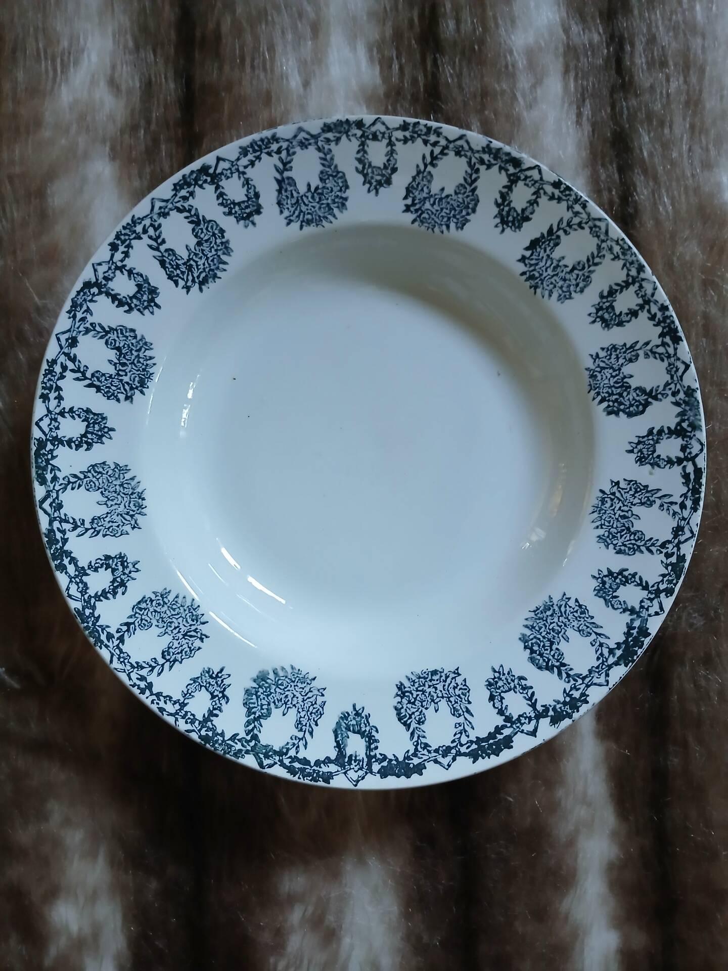 8 antique deep plates in ironstone
