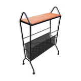 Vintage service year 50 perforated sheet metal and solid oak