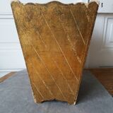 Ancienne corbeille à papier en bois peint et doré de style florentin