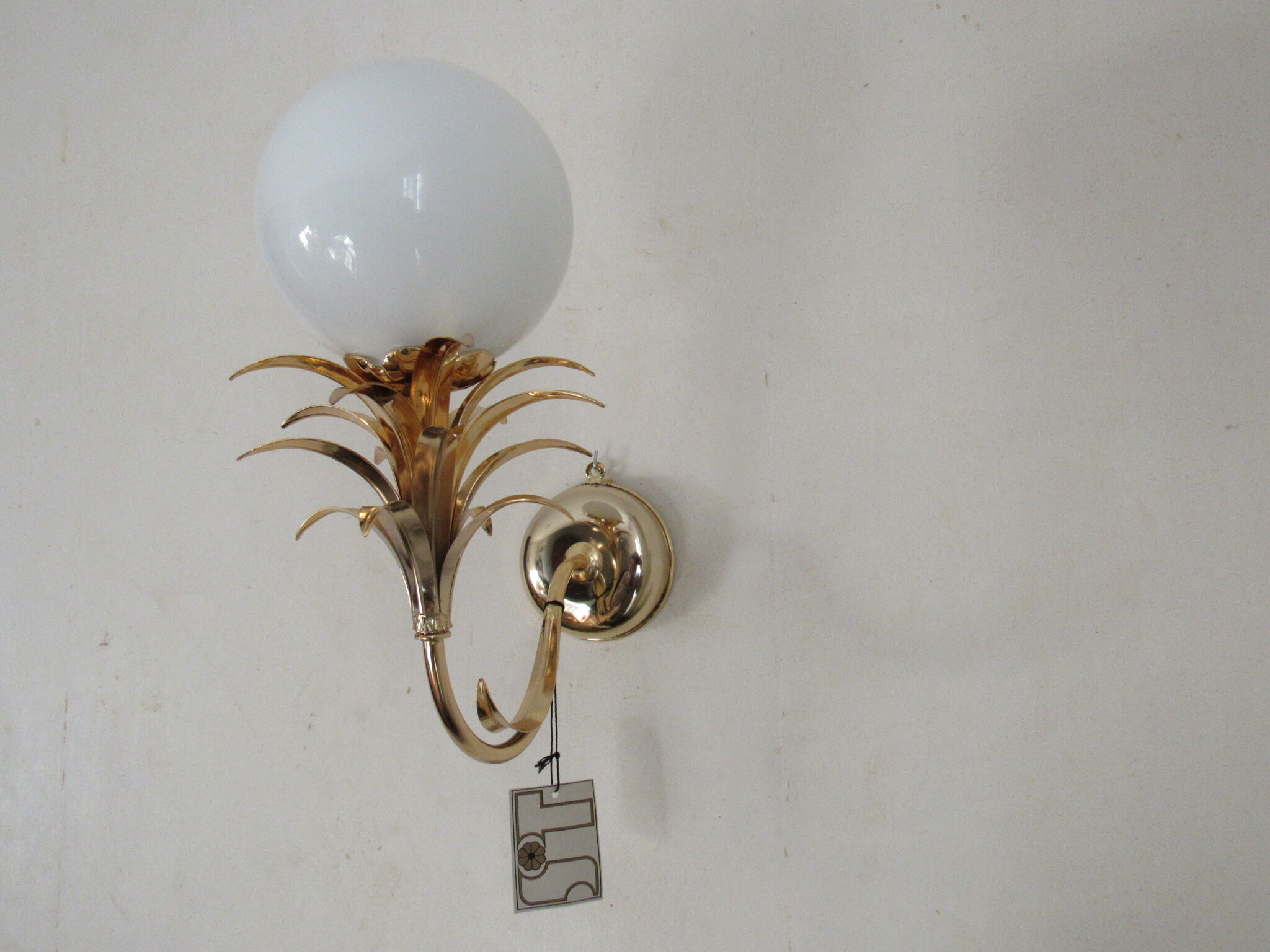 Luminaire wall lamp golden palm tree Sergio Terzani numbered