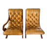 Chesterfield chair and armchair
