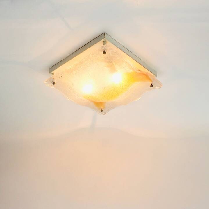 Murano Glass Flush Mount or Wall Light/Sconce by Toni Zuccheri for Mazzega, Italy, 1970s