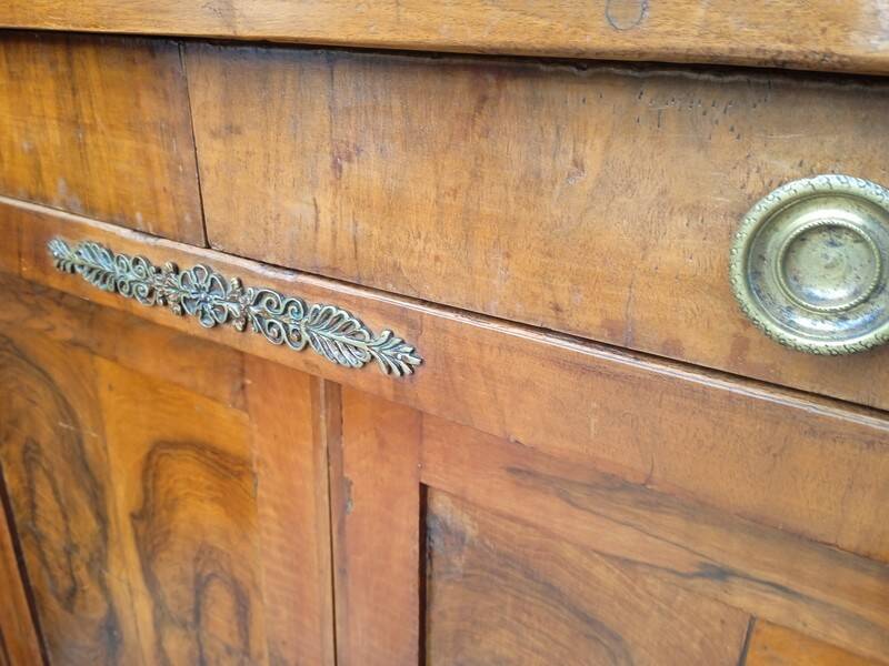 Buffet Empire period bronze marquetry walnut and fruit tree
