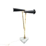 Lampe de table vintage à double lumière, Italie 1960