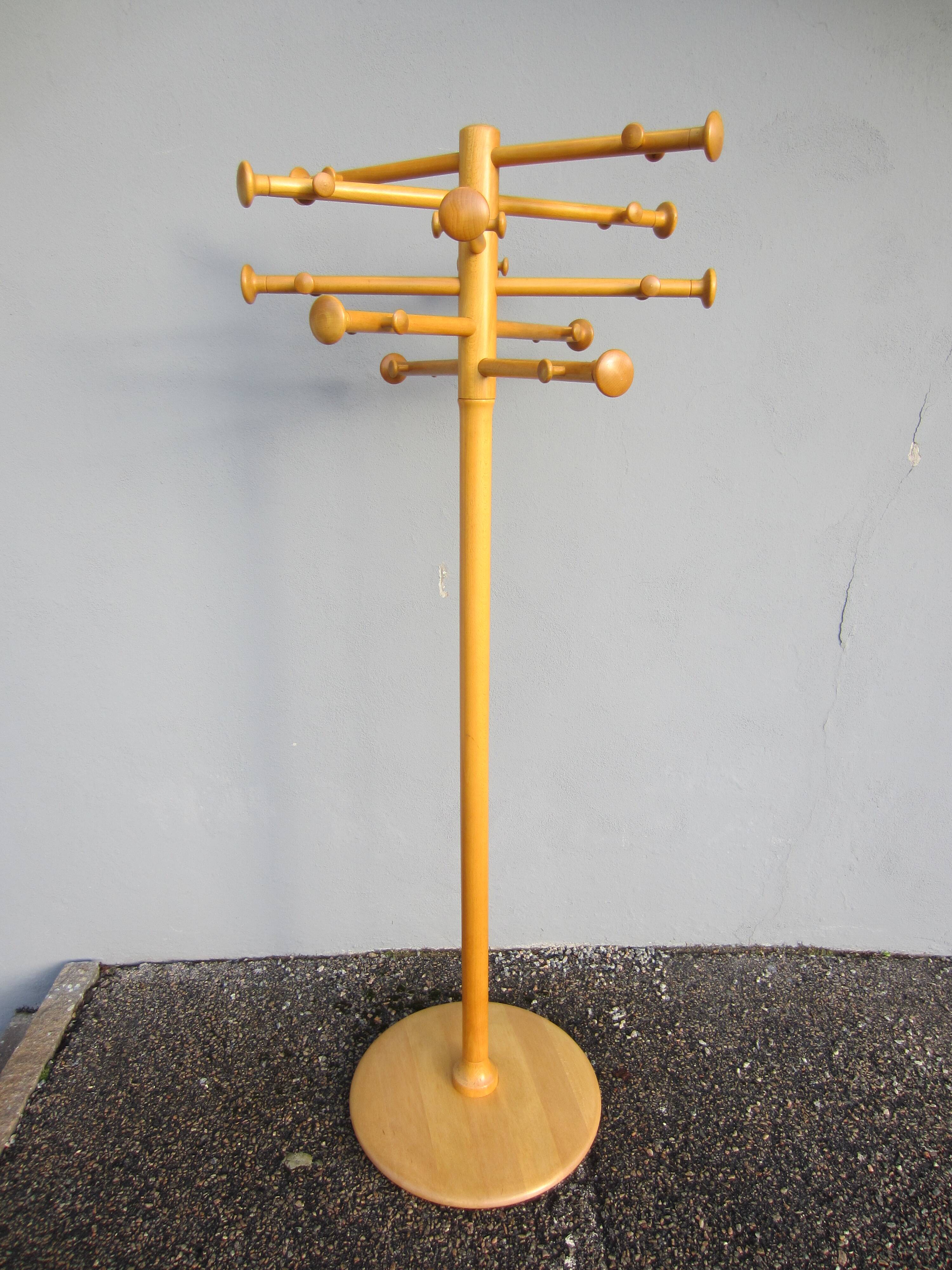 Scandinavian wooden coat rack by Nanna Ditzel