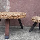 Tripod stool with backrest