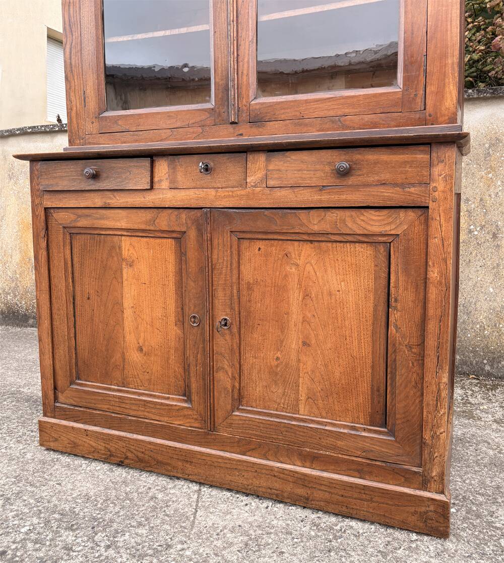 Two-body oak sideboard, circa 1890 — antique glasses and assembly