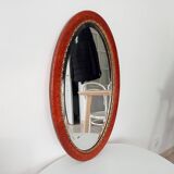 Antique oval mirror with bevelled glass