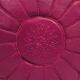 Pouf leather fushia - handmade Morocco D 53cm x H 32cm