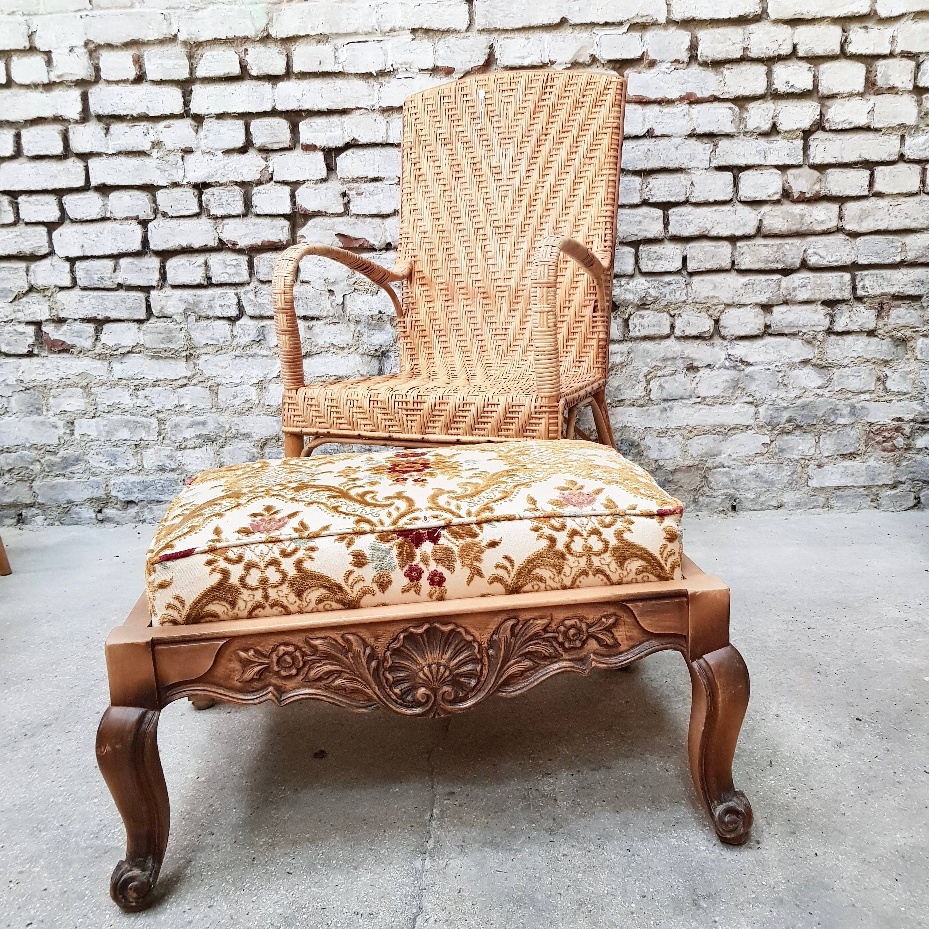 Pouf foot rest Louis XV style