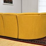 Yellow bouclé corner modular sofa, 1970s, set of 6