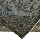 Overdyed Wool Vintage Handmade Carved Rug 172 cm x 267 cm