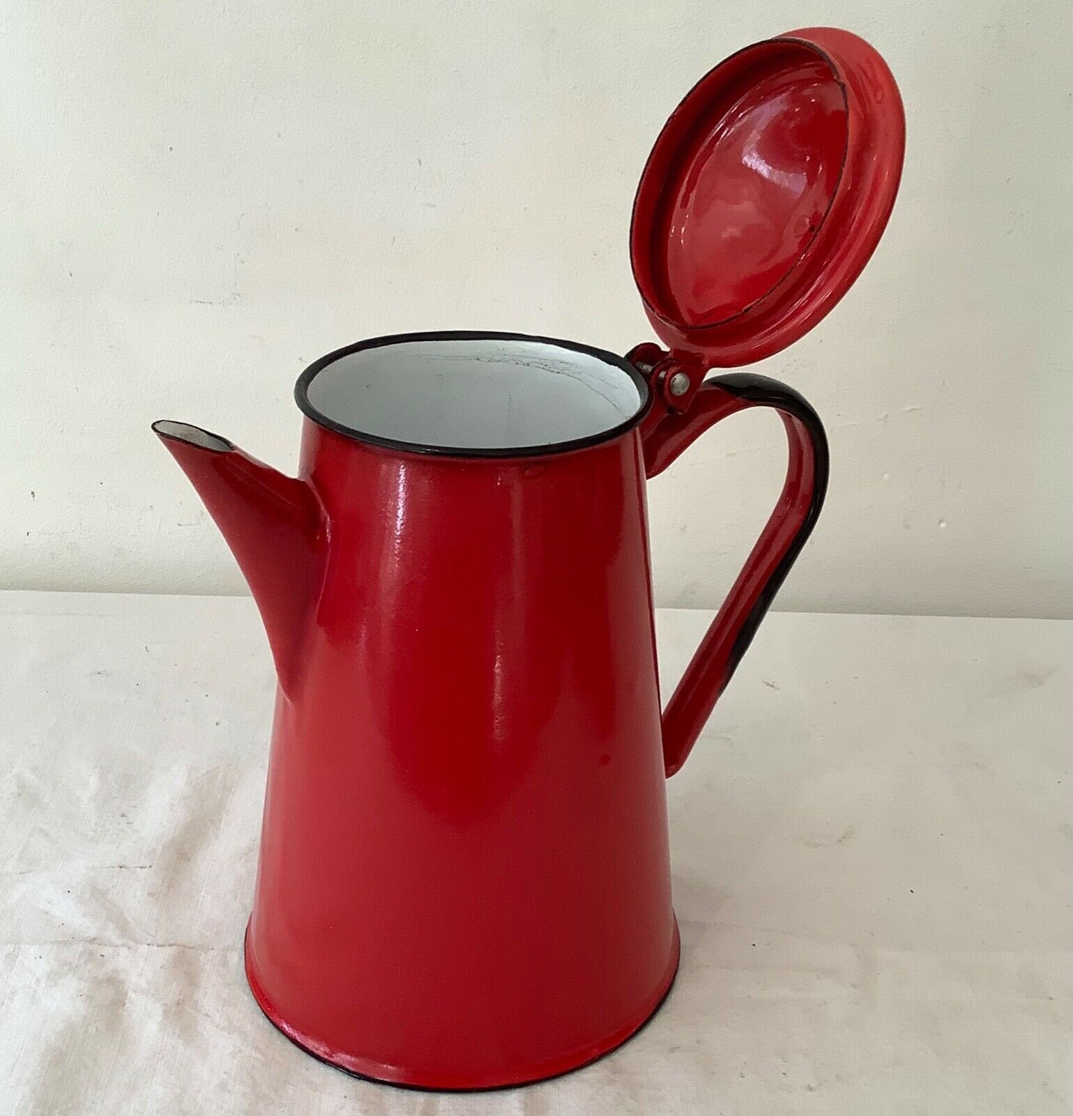 Vintage 1950 red enamelled sheet metal