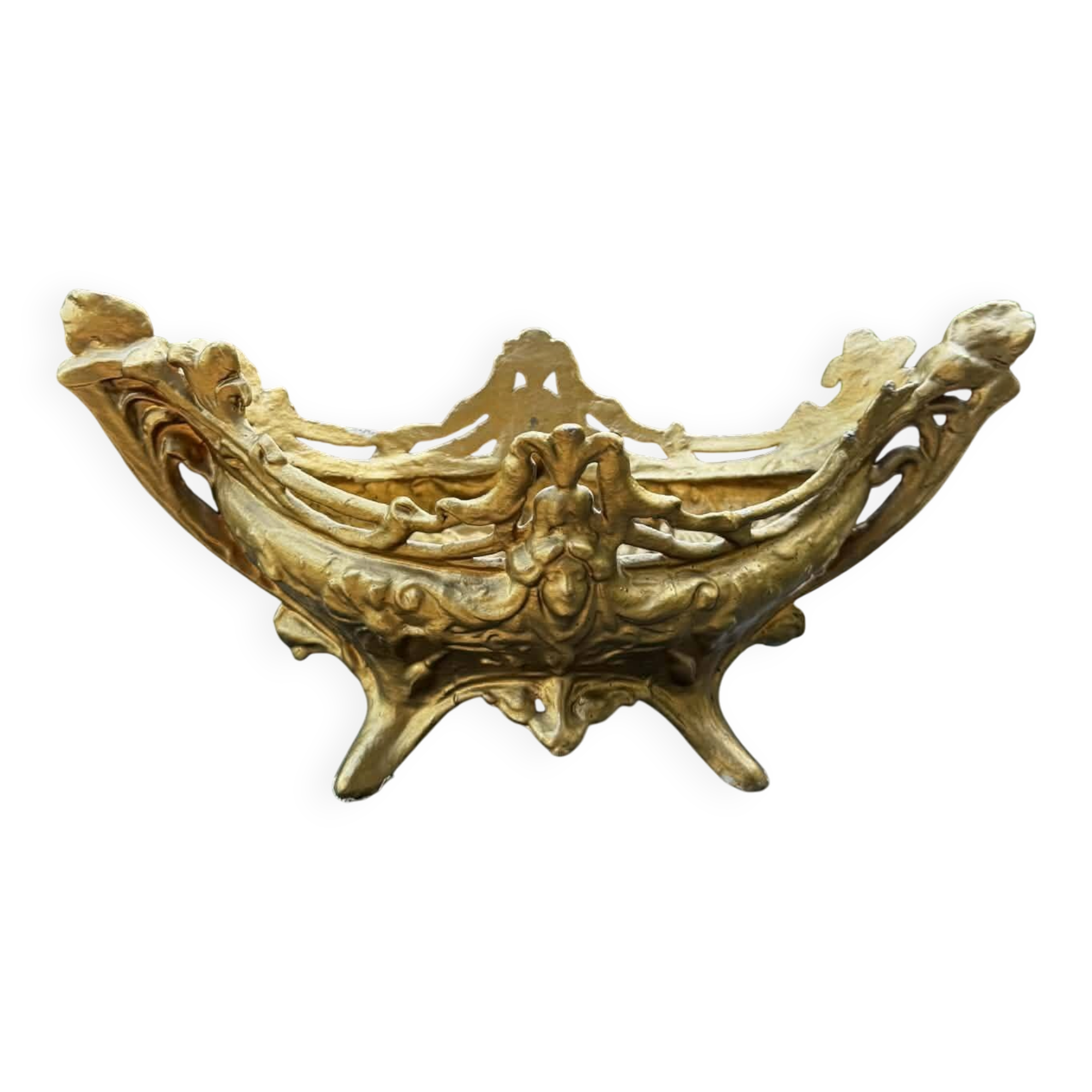 Brass planter woman Art Nouveau